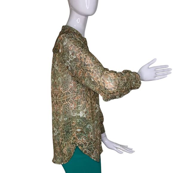 Velvet Heart Sheer Button Down Blouse Long Sleeve Size XS - Picture 3 of 10